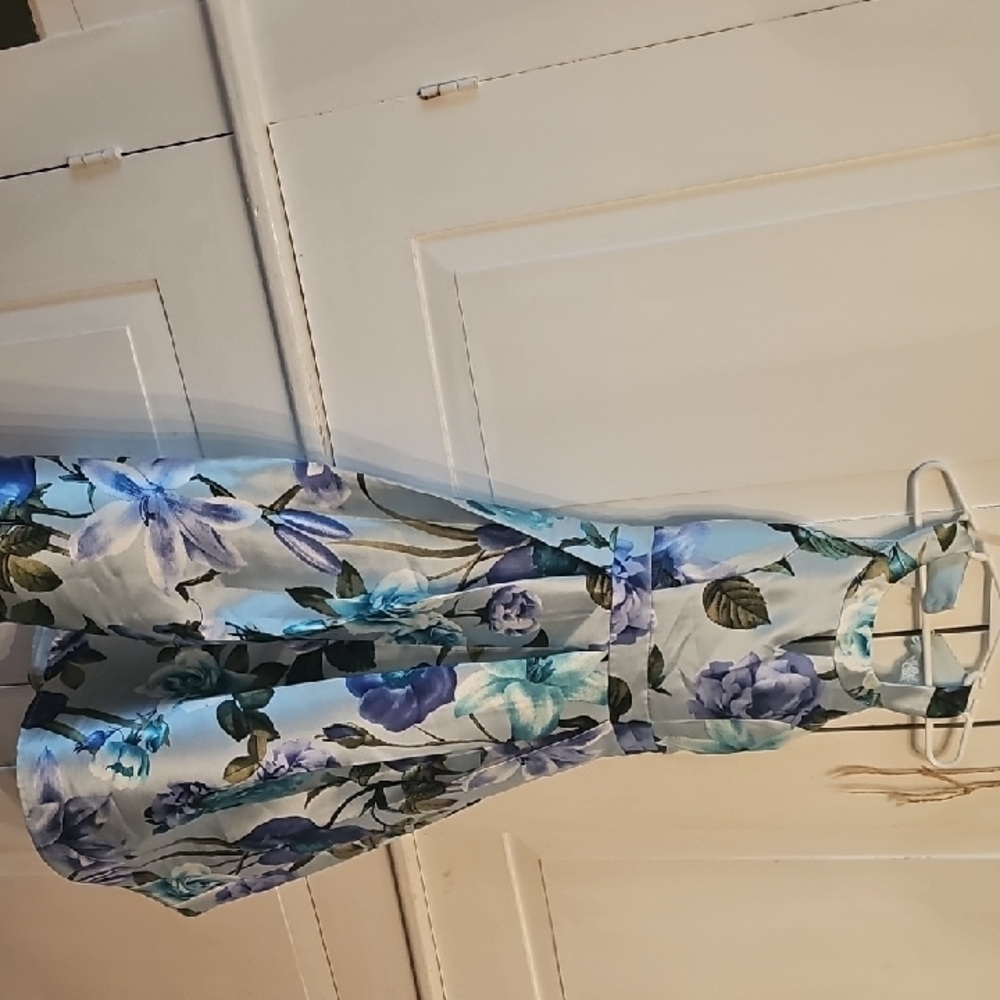 Floral Blue Kids Formal Dress